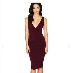 NOOKIE PLUNGE MIDI DRESS XS NEVER WORN